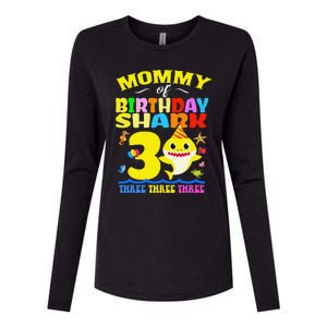 Mommy Of Shark Birthday 3rd Matching Party For Family Womens Cotton Relaxed Long Sleeve T-Shirt