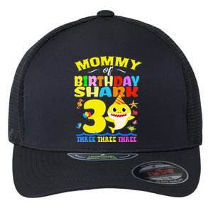 Mommy Of Shark Birthday 3rd Matching Party For Family Flexfit Unipanel Trucker Cap