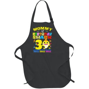 Mommy Of Shark Birthday 3rd Matching Party For Family Full-Length Apron With Pockets