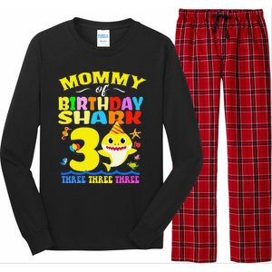 Mommy Of Shark Birthday 3rd Matching Party For Family Long Sleeve Pajama Set