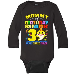 Mommy Of Shark Birthday 3rd Matching Party For Family Baby Long Sleeve Bodysuit