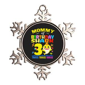 Mommy Of Shark Birthday 3rd Matching Party For Family Metallic Star Ornament