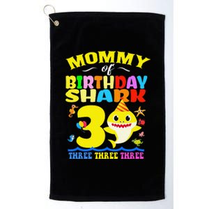 Mommy Of Shark Birthday 3rd Matching Party For Family Platinum Collection Golf Towel