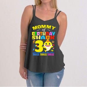 Mommy Of Shark Birthday 3rd Matching Party For Family Women's Strappy Tank