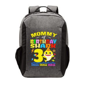 Mommy Of Shark Birthday 3rd Matching Party For Family Vector Backpack