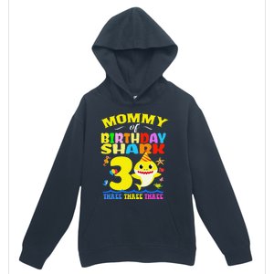 Mommy Of Shark Birthday 3rd Matching Party For Family Urban Pullover Hoodie