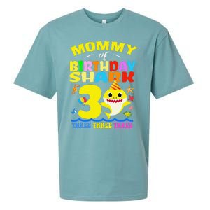 Mommy Of Shark Birthday 3rd Matching Party For Family Sueded Cloud Jersey T-Shirt