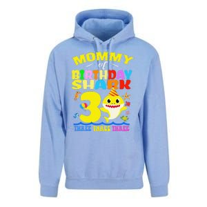 Mommy Of Shark Birthday 3rd Matching Party For Family Unisex Surf Hoodie