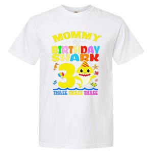 Mommy Of Shark Birthday 3rd Matching Party For Family Garment-Dyed Heavyweight T-Shirt