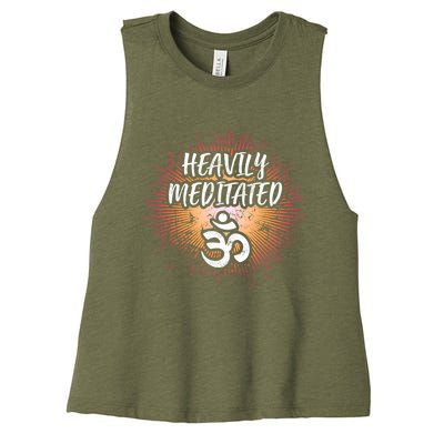 Meditated Ohm Symbol Yoga Heavily Om Gift Women's Racerback Cropped Tank