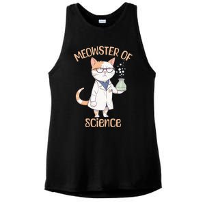 Meowster of Science Funny Lab Cat Laboratory Chemistry Ladies PosiCharge Tri-Blend Wicking Tank