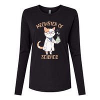 Meowster of Science Funny Lab Cat Laboratory Chemistry Womens Cotton Relaxed Long Sleeve T-Shirt