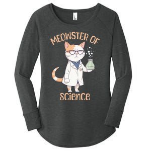 Meowster of Science Funny Lab Cat Laboratory Chemistry Women's Perfect Tri Tunic Long Sleeve Shirt