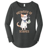 Meowster of Science Funny Lab Cat Laboratory Chemistry Women's Perfect Tri Tunic Long Sleeve Shirt