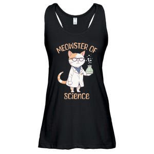 Meowster of Science Funny Lab Cat Laboratory Chemistry Ladies Essential Flowy Tank