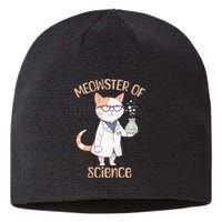 Meowster of Science Funny Lab Cat Laboratory Chemistry Sustainable Beanie