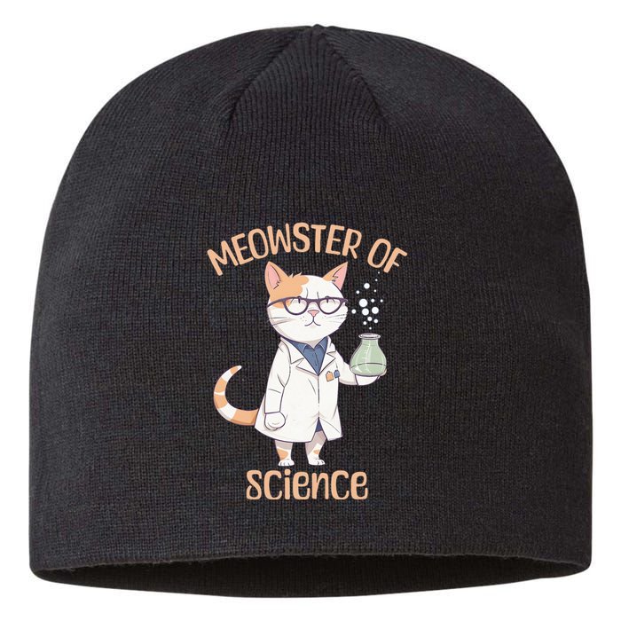 Meowster of Science Funny Lab Cat Laboratory Chemistry Sustainable Beanie