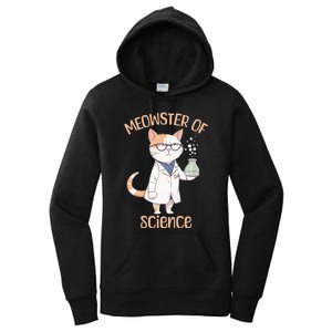 Meowster of Science Funny Lab Cat Laboratory Chemistry Women's Pullover Hoodie