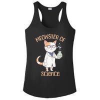 Meowster of Science Funny Lab Cat Laboratory Chemistry Ladies PosiCharge Competitor Racerback Tank