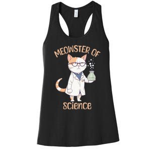 Meowster of Science Funny Lab Cat Laboratory Chemistry Women's Racerback Tank