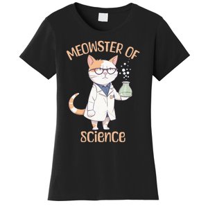 Meowster of Science Funny Lab Cat Laboratory Chemistry Women's T-Shirt