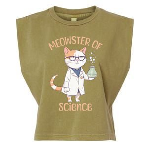 Meowster of Science Funny Lab Cat Laboratory Chemistry Garment-Dyed Women's Muscle Tee