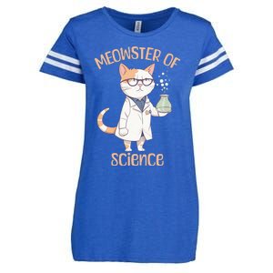 Meowster of Science Funny Lab Cat Laboratory Chemistry Enza Ladies Jersey Football T-Shirt