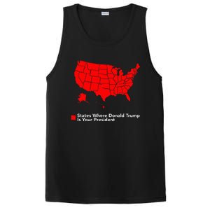 Map of States Where Trump is your President Funny Political PosiCharge Competitor Tank