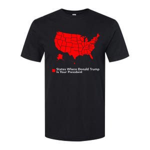 Map of States Where Trump is your President Funny Political Softstyle CVC T-Shirt