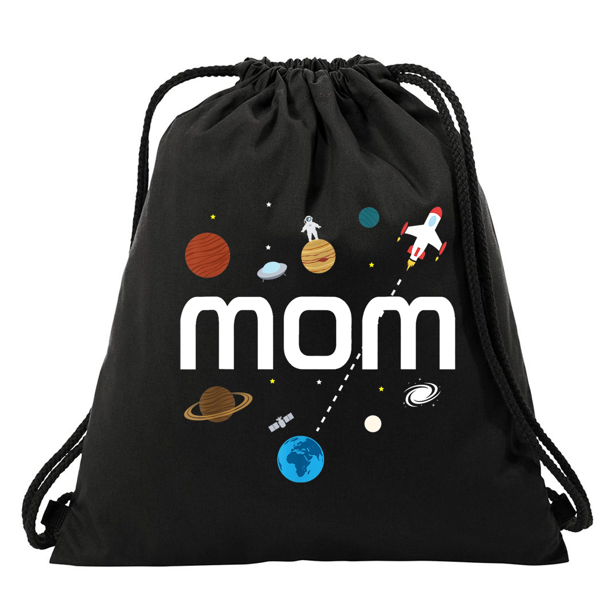 Mom Outer Space Birthday Party Gift Drawstring Bag