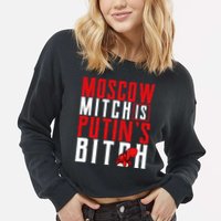 Moscow Mitch Is Putins B*tch Turtle Cropped Pullover Crew