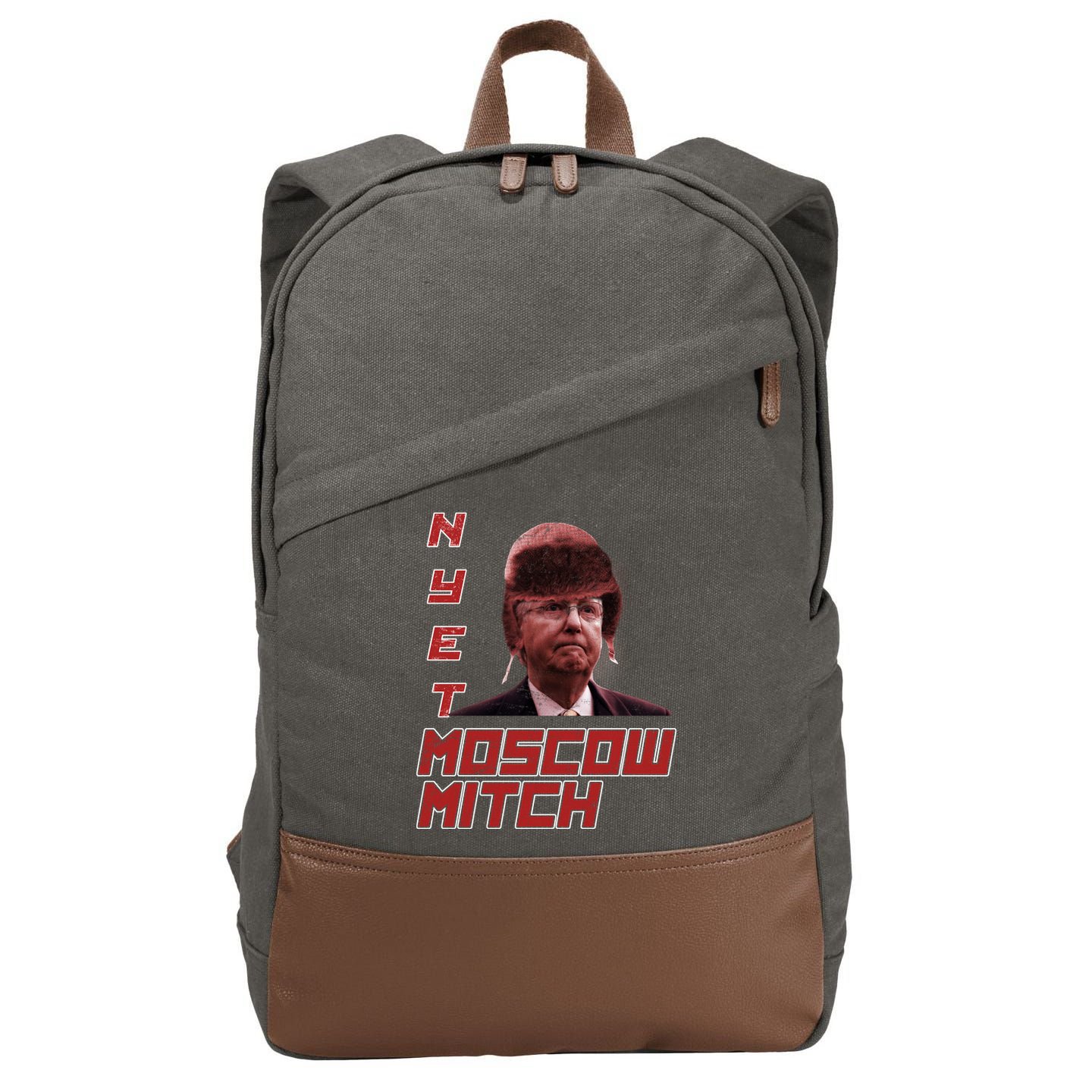 Moscow Mitch McConnell Nyet Cotton Canvas Backpack