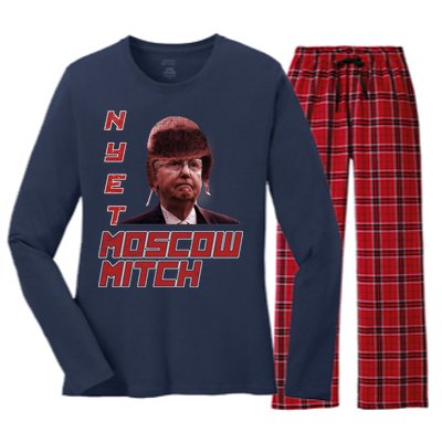 Moscow Mitch McConnell Nyet Women's Long Sleeve Flannel Pajama Set 