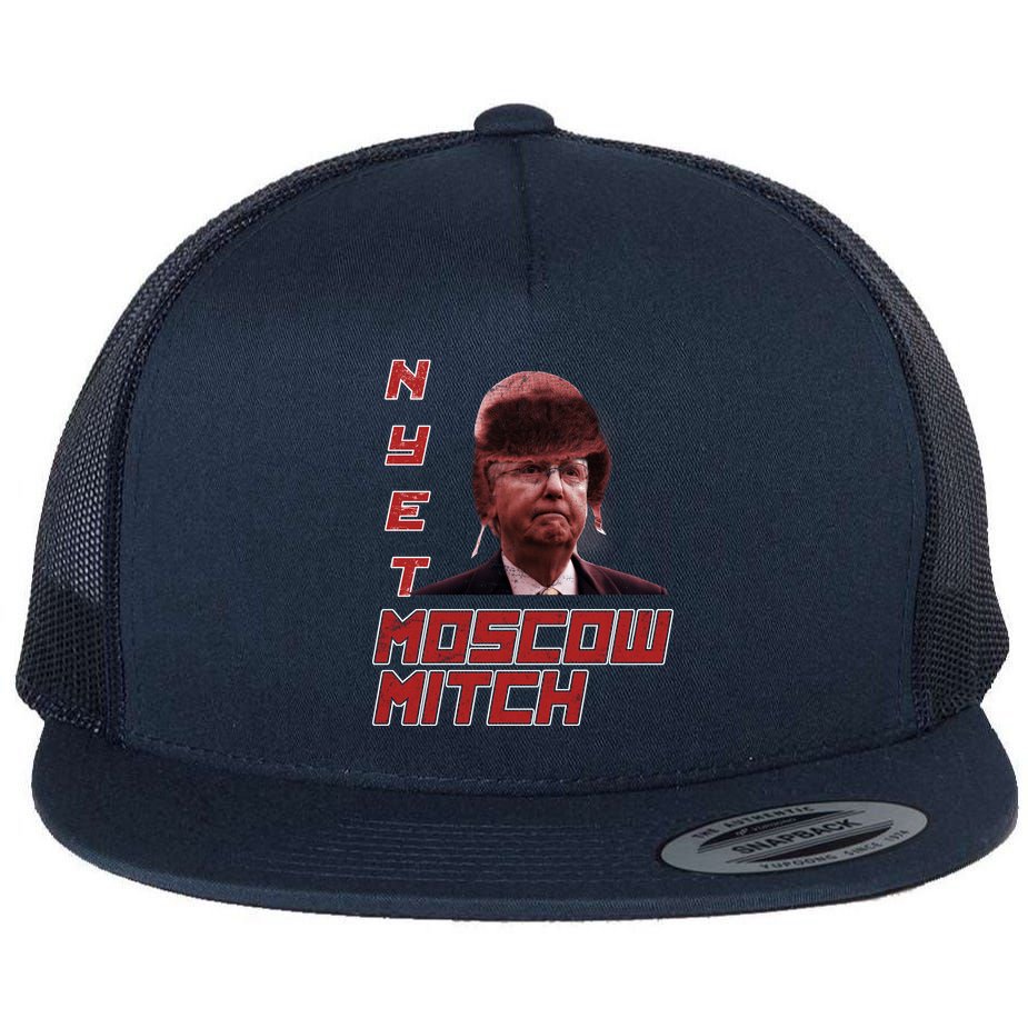 Moscow Mitch McConnell Nyet Flat Bill Trucker Hat