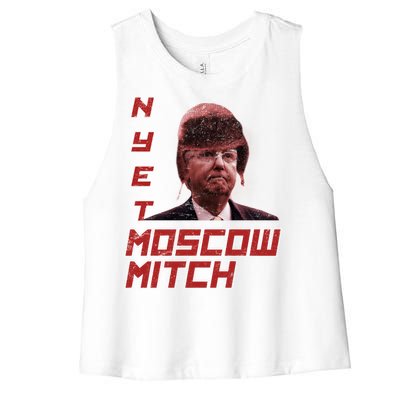 Moscow Mitch McConnell Nyet Women's Racerback Cropped Tank