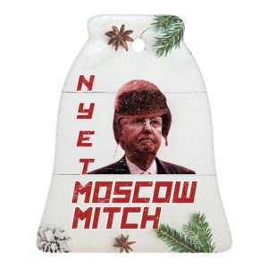 Moscow Mitch McConnell Nyet Ceramic Bell Ornament