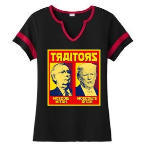 Moscow Mitch Moscow's Bitch Mitch Trump Traitors Ladies Halftime Notch Neck Tee