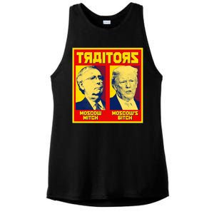 Moscow Mitch Moscow's Bitch Mitch Trump Traitors Ladies PosiCharge Tri-Blend Wicking Tank