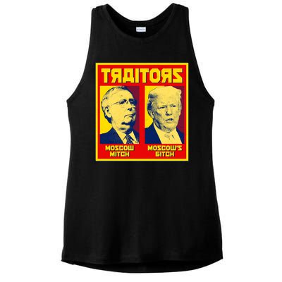 Moscow Mitch Moscow's Bitch Mitch Trump Traitors Ladies PosiCharge Tri-Blend Wicking Tank