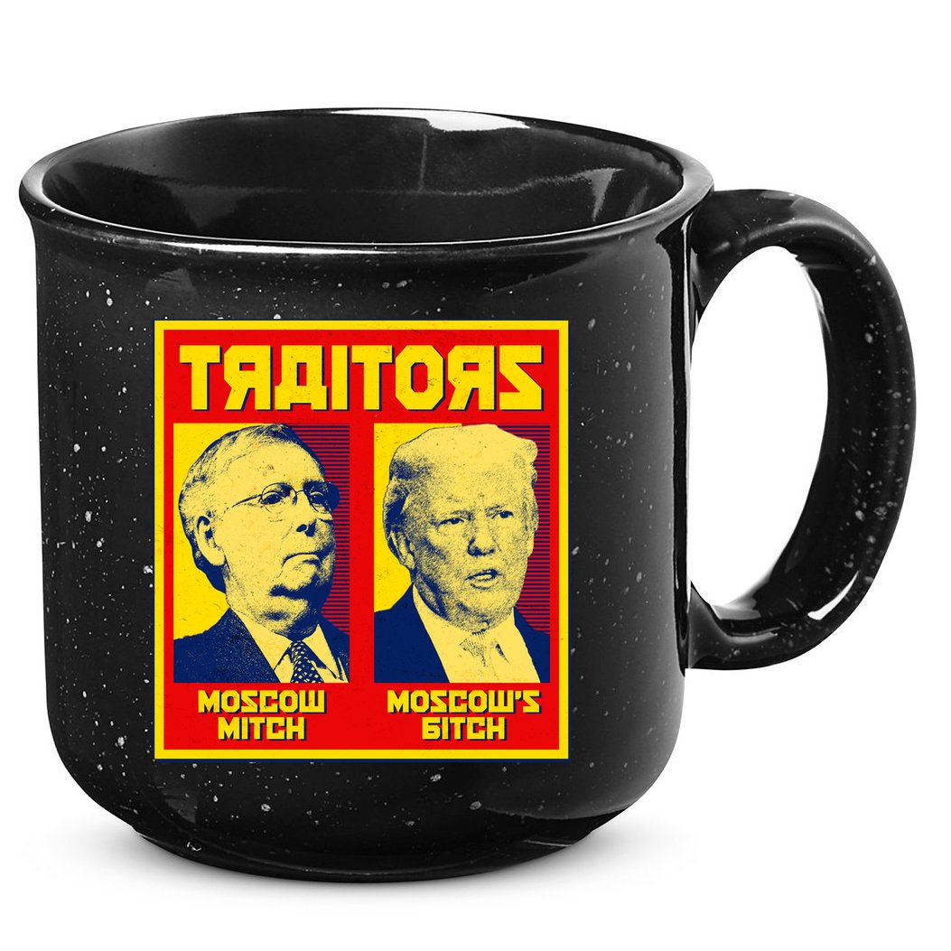Moscow Mitch Moscow's Bitch Mitch Trump Traitors 15oz Campfire Ceramic Mug