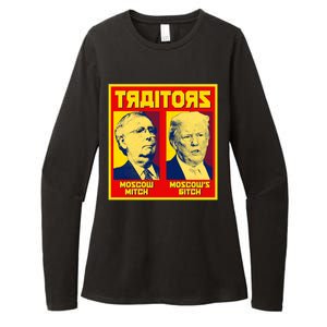 Moscow Mitch Moscow's Bitch Mitch Trump Traitors Womens CVC Long Sleeve Shirt