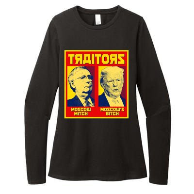 Moscow Mitch Moscow's Bitch Mitch Trump Traitors Womens CVC Long Sleeve Shirt