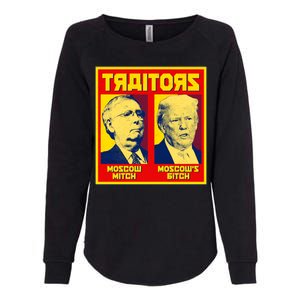 Moscow Mitch Moscow's Bitch Mitch Trump Traitors Womens California Wash Sweatshirt