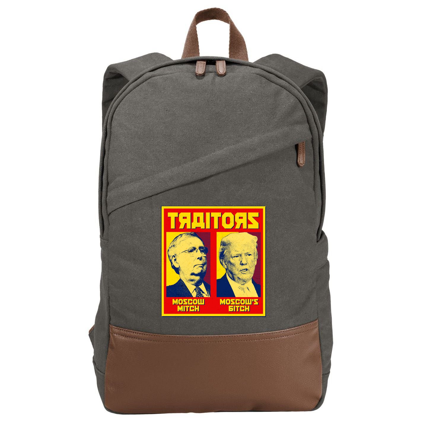 Moscow Mitch Moscow's Bitch Mitch Trump Traitors Cotton Canvas Backpack
