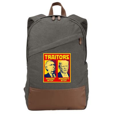 Moscow Mitch Moscow's Bitch Mitch Trump Traitors Cotton Canvas Backpack