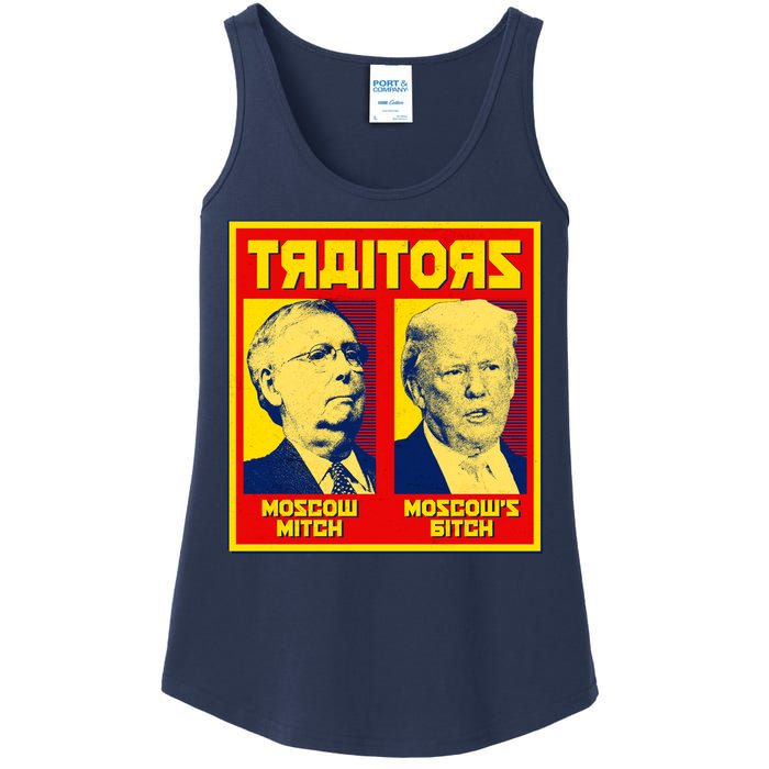 Moscow Mitch Moscow's Bitch Mitch Trump Traitors Ladies Essential Tank