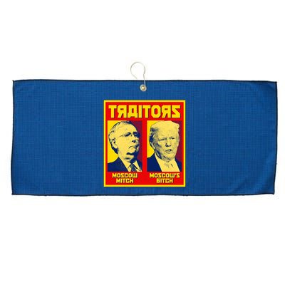 Moscow Mitch Moscow's Bitch Mitch Trump Traitors Large Microfiber Waffle Golf Towel