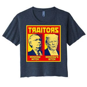 Moscow Mitch Moscow's Bitch Mitch Trump Traitors Women's Crop Top Tee