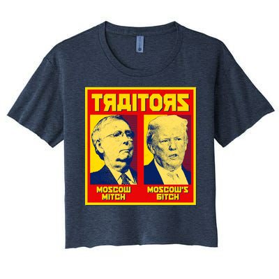 Moscow Mitch Moscow's Bitch Mitch Trump Traitors Women's Crop Top Tee