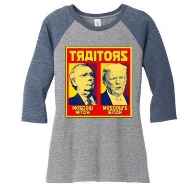 Moscow Mitch Moscow's Bitch Mitch Trump Traitors Women's Tri-Blend 3/4-Sleeve Raglan Shirt